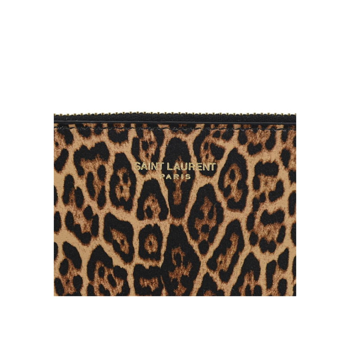 Saint Laurent Leopard Printed Calfskin Leather Small Pouch