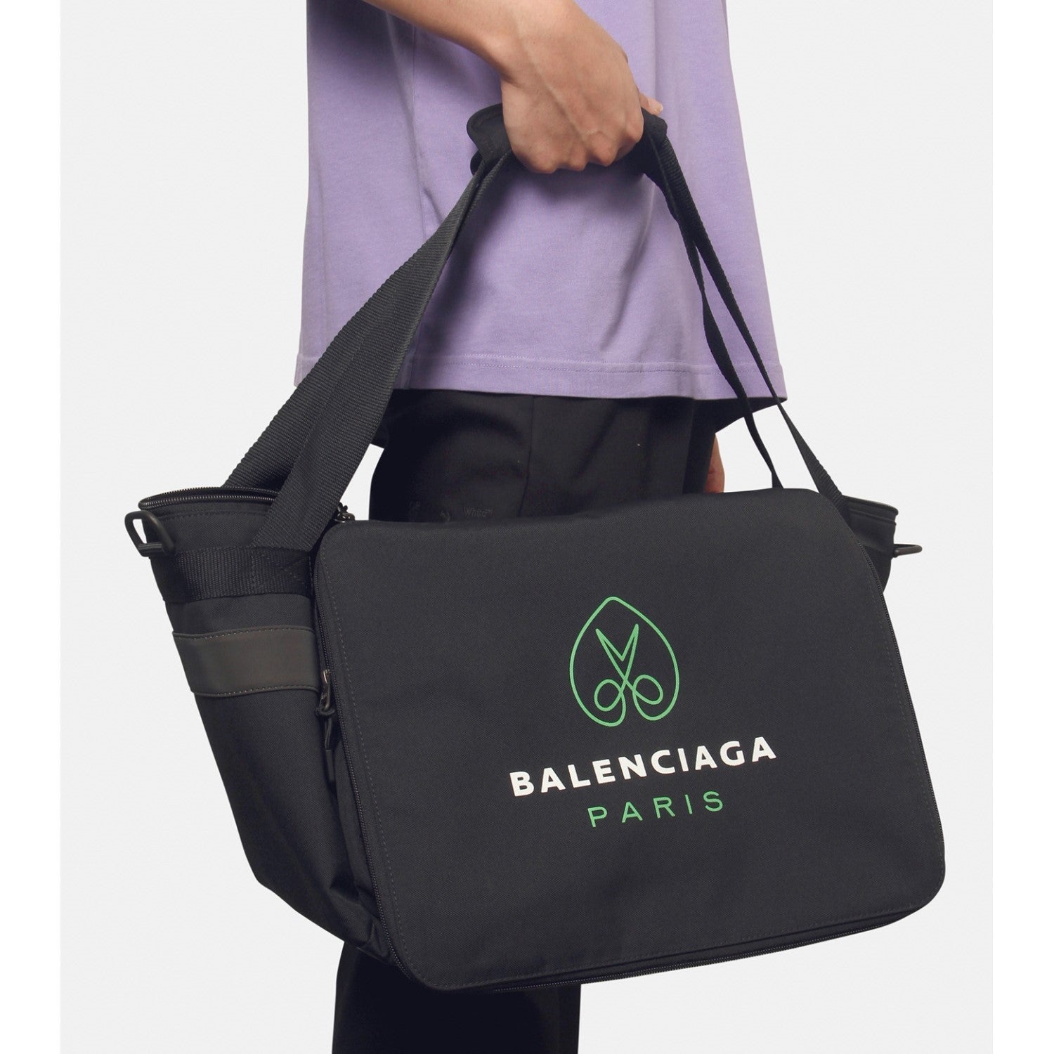 Balenciaga Black Recycled Nylon Messenger Tote 658177