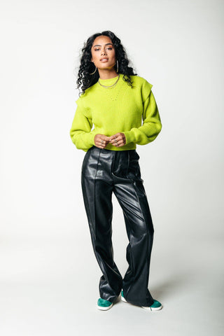 Colourful Rebel - Rus Vegan Leather Pants | Black: Black / M