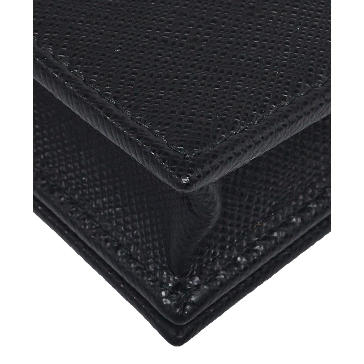 Prada Black Saffiano Leather Credit Card Case Wallet