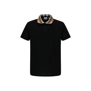 Burberry Black Cotton Polo Shirt