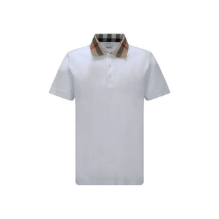 Burberry White Cotton Polo Shirt