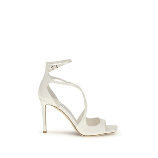 Jimmy Choo White Silk Stiletto Heel Sandals