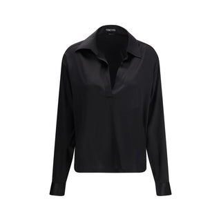 Tom Ford Black Silk Polo Shirt