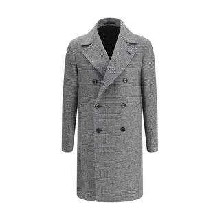 Tagliatore Gray Fleece Wool Coat