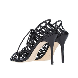 Manolo Blahnik Black Leather Sandals