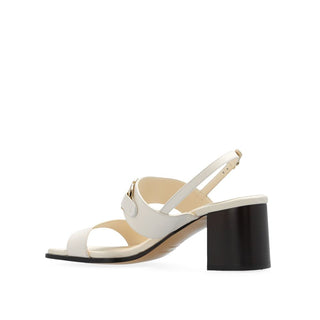 Salvatore Ferragamo White Calfskin Platform Sandals