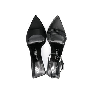 The Attico Black Silk Stiletto Heel Sandals