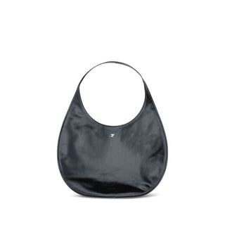 Courrèges Black Calf Leather Bos Taurus Shoulder Bag