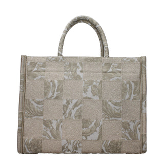 Versace Beige Fabric Handbag