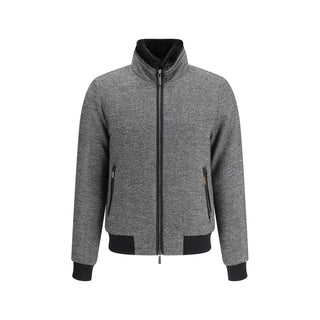 MooRER Gray Cashmere Bomber