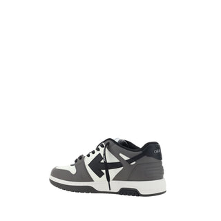 Off-White Gray Calf Leather Bos Taurus Low Top Sneakers