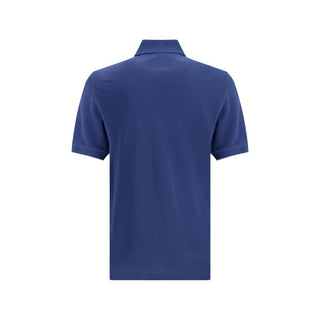 Brunello Cucinelli Blue Cotton Polo Shirt