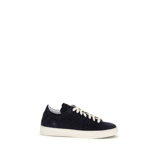 Kiton Blue Calf Leather Bos Taurus Low Top Sneakers