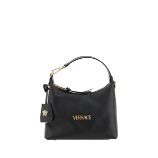 Versace Black Calf Leather Bos Taurus Handbag