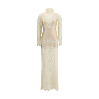 Rabanne Cream Polyamide Long Dress