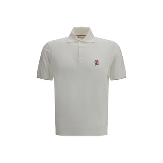 Brunello Cucinelli White Cotton Polo Shirt - VAZLUXE.COM