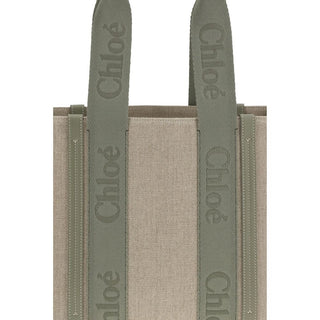 Chloé Beige Linen Shoulder Bag