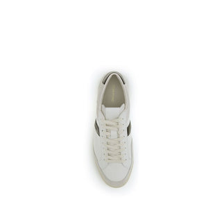 Tom Ford White Calf Leather Bos Taurus Low Top Sneakers