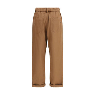 Brunello Cucinelli Brown Cotton Casual Pants