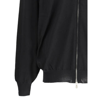 Brunello Cucinelli Black Fleece Wool Cardigan