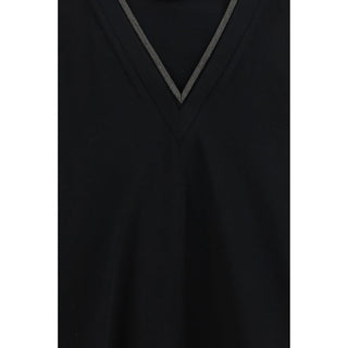 Brunello Cucinelli Black Cotton T-Shirt