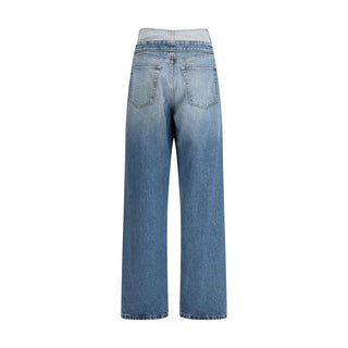 MM6 Light Blue Cotton Straight-Leg Jeans