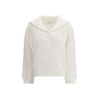 Brunello Cucinelli White Cotton Sweatshirt