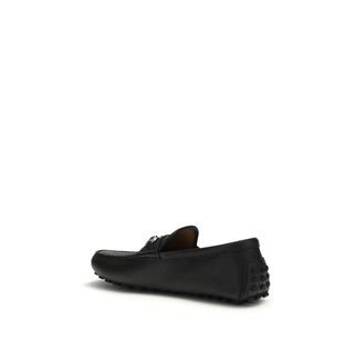 Gucci Black Calf Leather Bos Taurus Slip-On Loafers