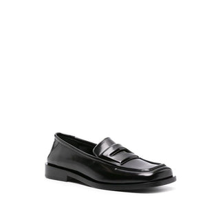The Attico Black Calfskin Slip-On Loafers