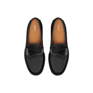 Dior Black Calfskin Slip-On Loafers