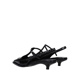 Miu Miu Black Calfskin Mid Heel Pumps