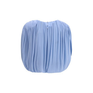 Magda Butrym Blue Copper Blouse - VAZLUXE.COM