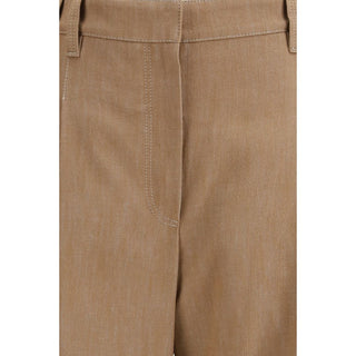 Brunello Cucinelli Brown Cotton Casual Pants