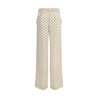 P.A.R.O.S.H. Cream Silk Casual Pants