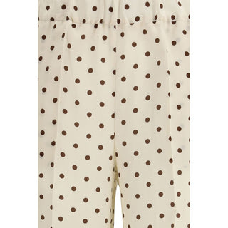 P.A.R.O.S.H. Cream Silk Casual Pants