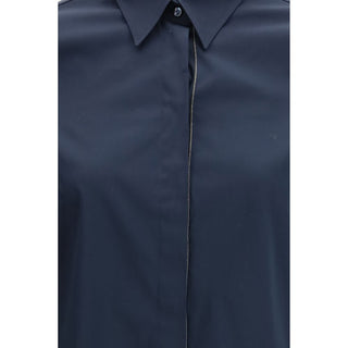 Brunello Cucinelli Blue Cotton Dress Shirt