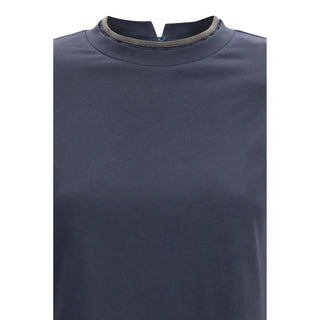 Brunello Cucinelli Blue Elastane T-Shirt