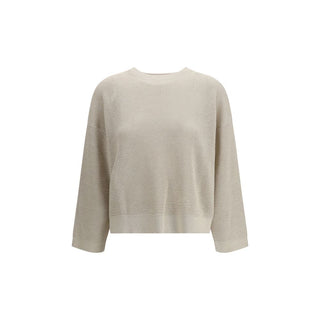 Brunello Cucinelli Cream Cotton Sweatshirt
