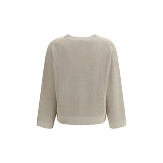 Brunello Cucinelli Cream Cotton Sweatshirt