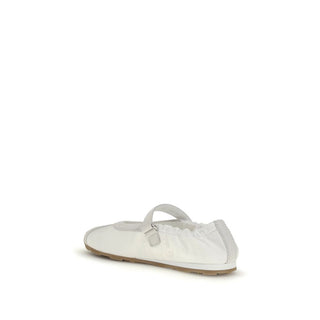 Miu Miu White Fabric Ballet Flats
