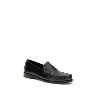 Tom Ford Black Calf Leather Bos Taurus Slip-On Loafers