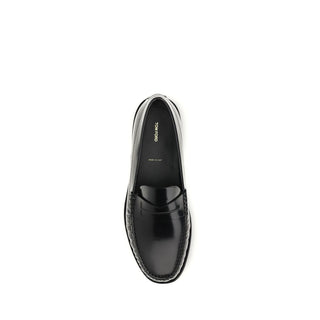 Tom Ford Black Calf Leather Bos Taurus Slip-On Loafers