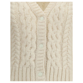 Moncler Cream Alpaca Vicugna Pacos Cardigan