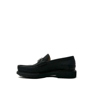 Salvatore Ferragamo Black Calfskin Slip-On Loafers