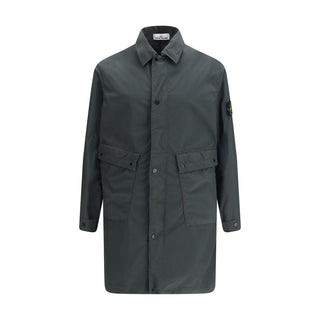 Stone Island Gray Polyester Coat