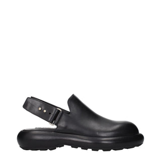Jil Sander Black Leather Clogs