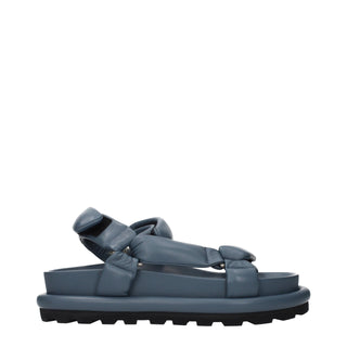 Jil Sander Gray Leather Platform Sandals