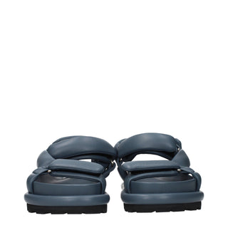 Jil Sander Gray Leather Platform Sandals