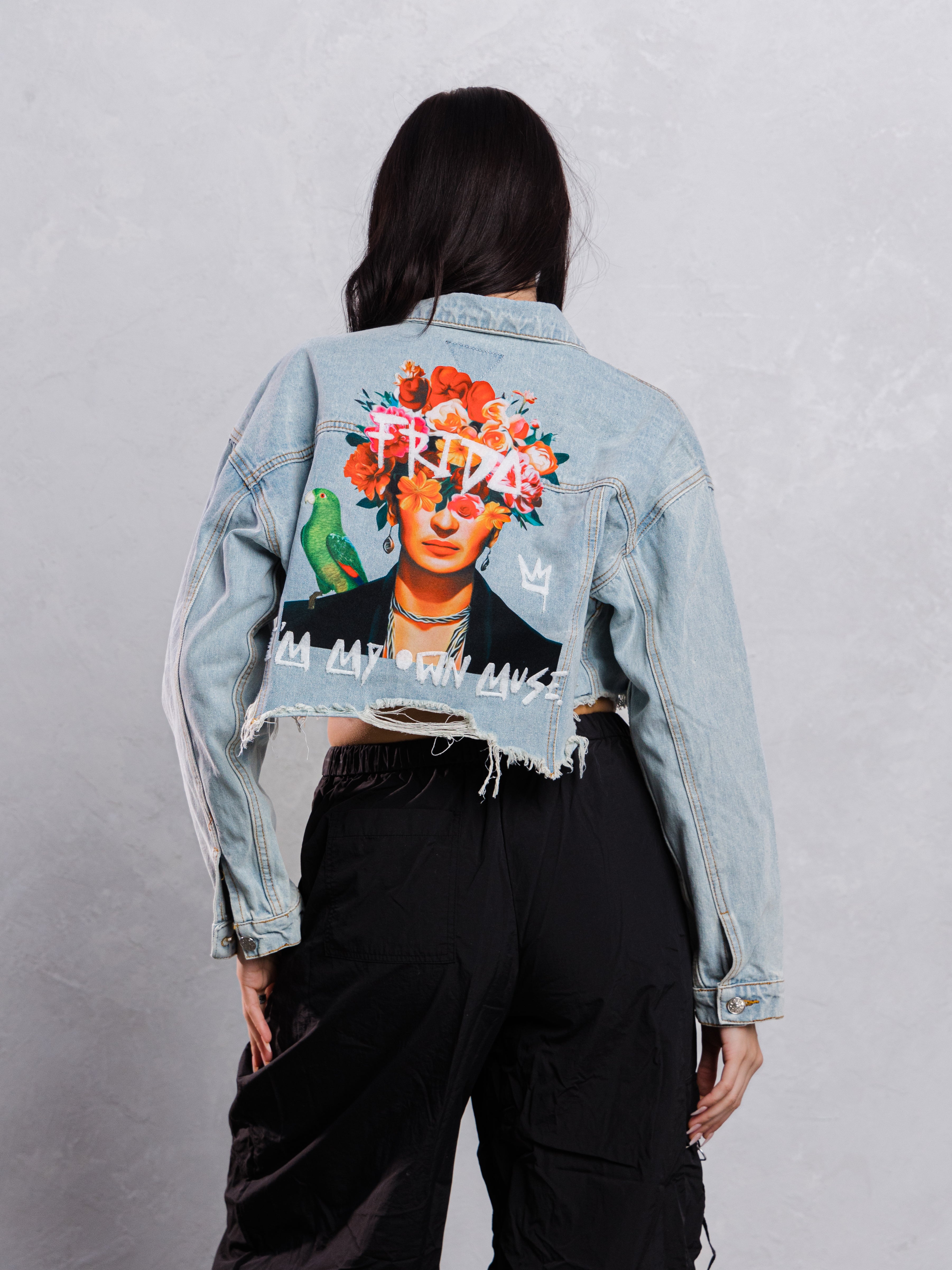 MY OWN MUSE Cropped Denim Jacket